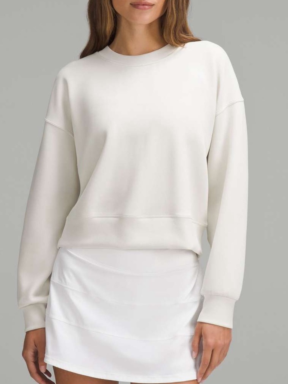 LULULEMON Softstreme Perfectly Oversized Cropped Crew in Vapor Size 8